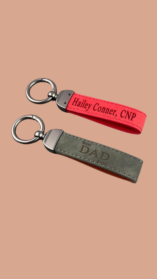 Customized Leather Keychain – Name, Quote, or Coordinates