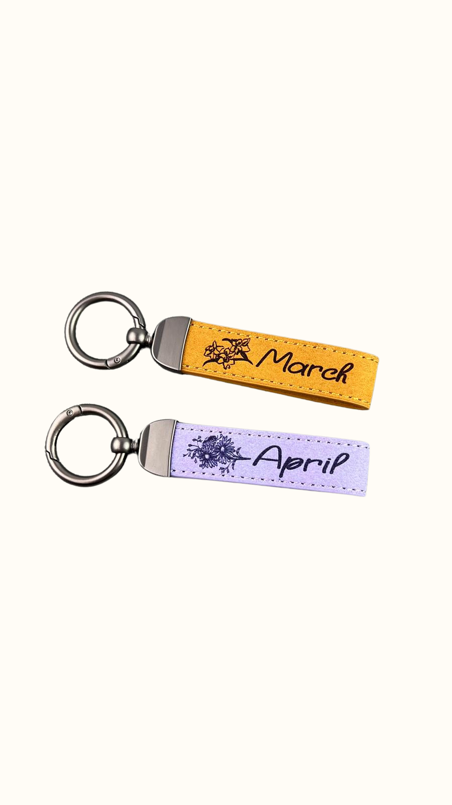Birth Flower Keychain – Personalized Birthday Gift