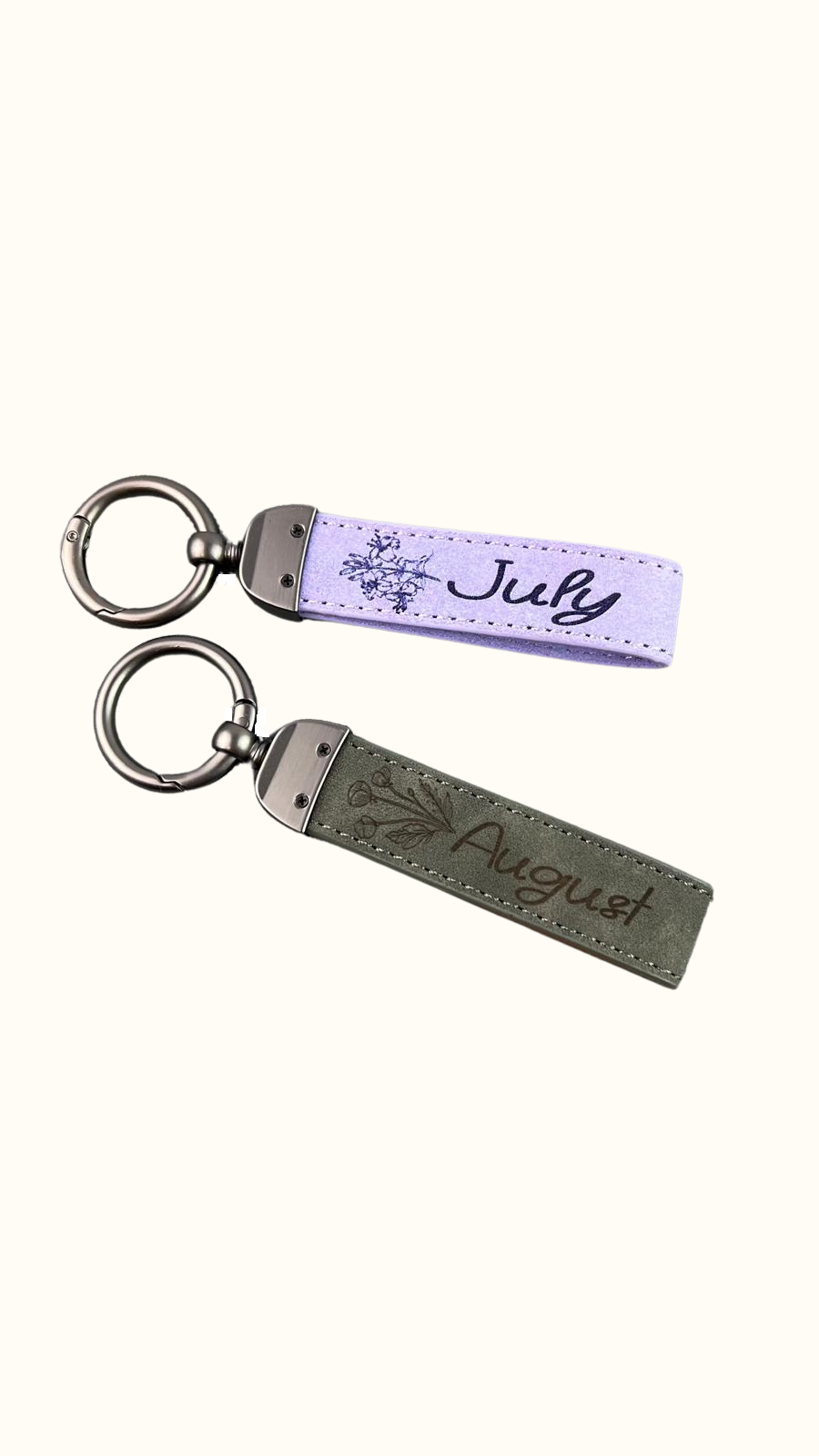 Birth Flower Keychain – Personalized Birthday Gift