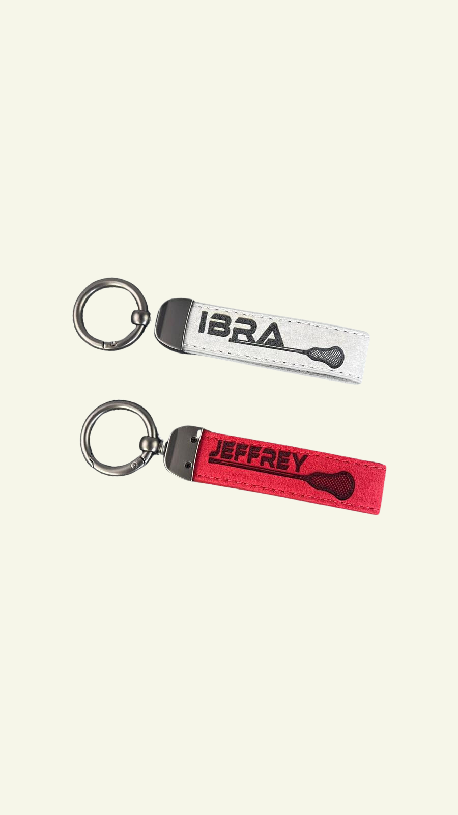 Lacrosse Keychain – Personalized Leather Engraved Name or Logo