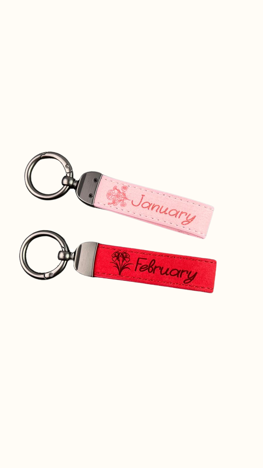 Birth Flower Keychain – Personalized Birthday Gift