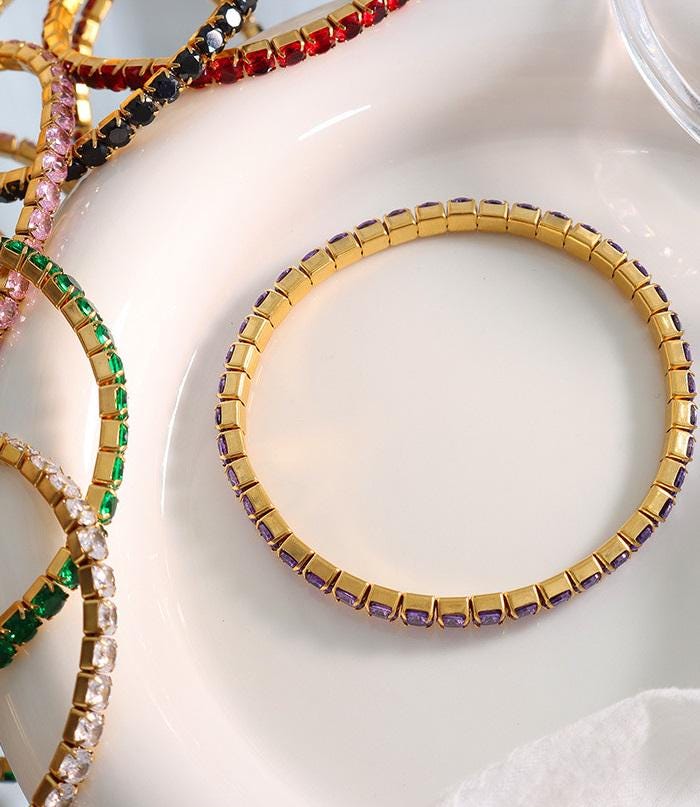 Unique Design Everyday Use Women Accessory Christmas Gift Natural Gem Tennis Bracelet Custom Color Wedding Gift Idea Woman Fashion Essential