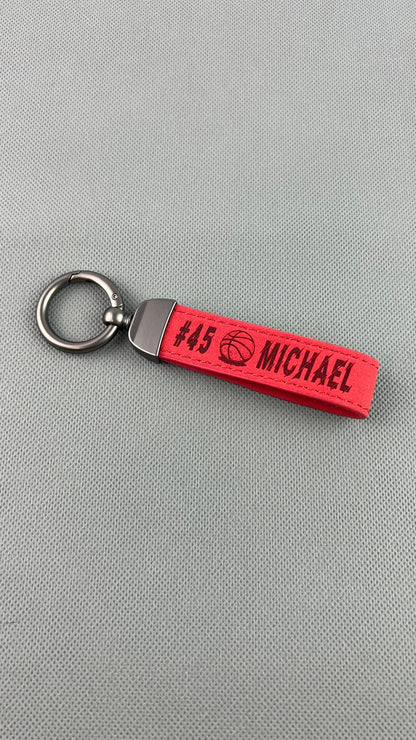 Personalized Football Keychain – Custom Engraved Leather Sports Gift