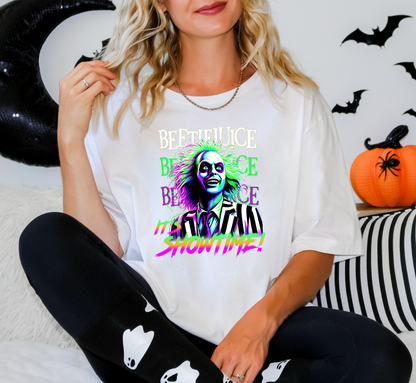 Beetlejuice “It’s Showtime” Halloween T-Shirt – Retro Horror Graphic Tee