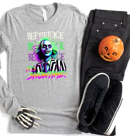Beetlejuice “It’s Showtime” Halloween T-Shirt – Retro Horror Graphic Tee