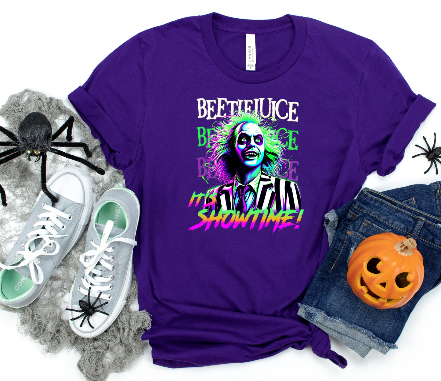 Beetlejuice “It’s Showtime” Halloween T-Shirt – Retro Horror Graphic Tee