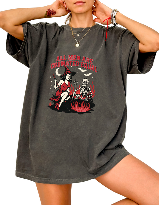 All Men Are Cremated Equal T-Shirt – Funny Witch Halloween Tee