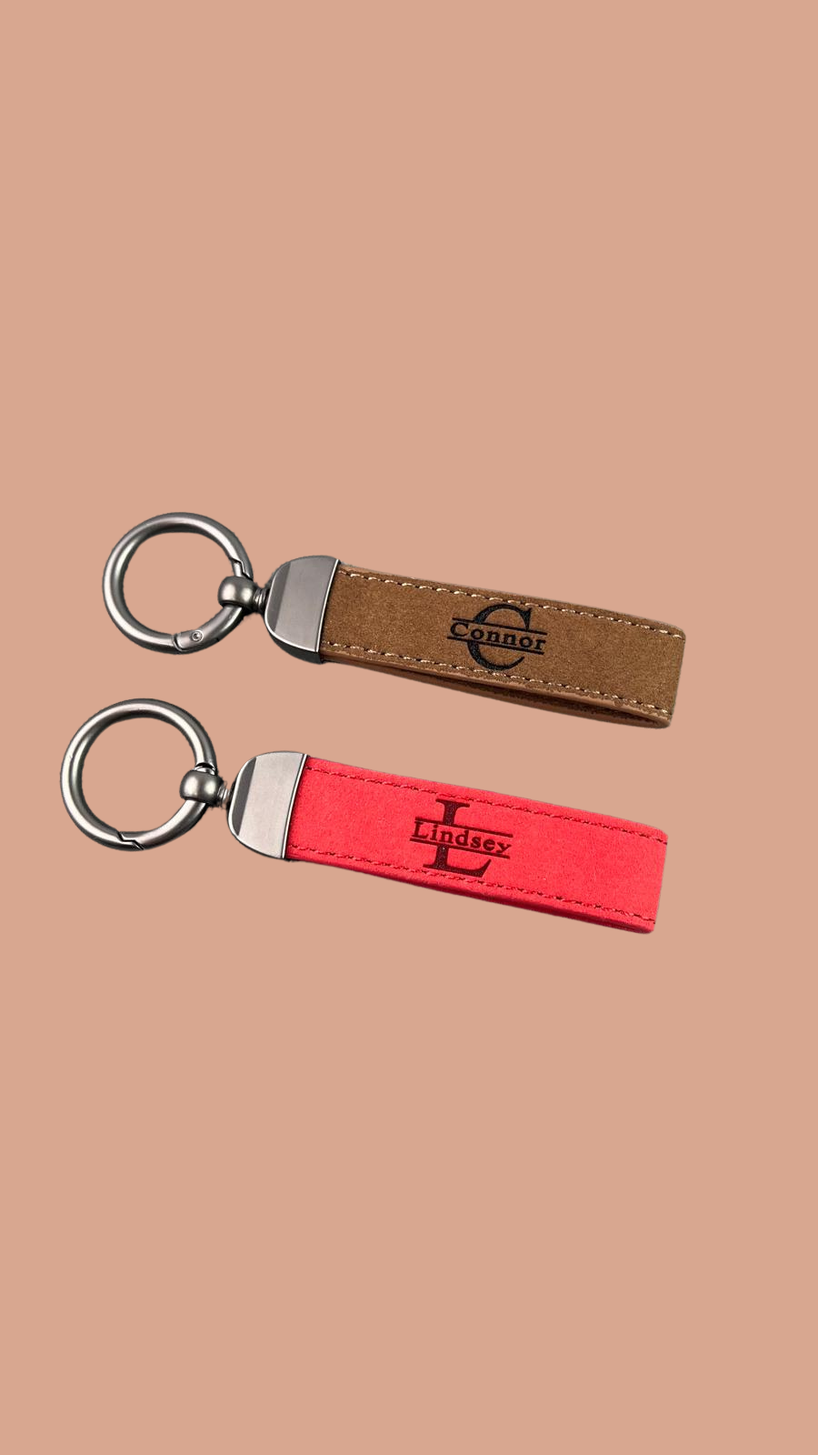 Customized Leather Keychain – Name, Quote, or Coordinates