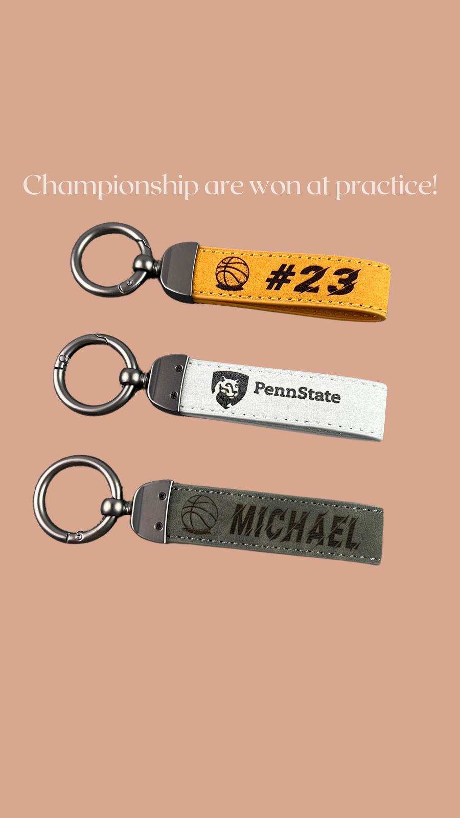 Personalized Basketball Keychain – Custom Engraved Leather Sports Gift