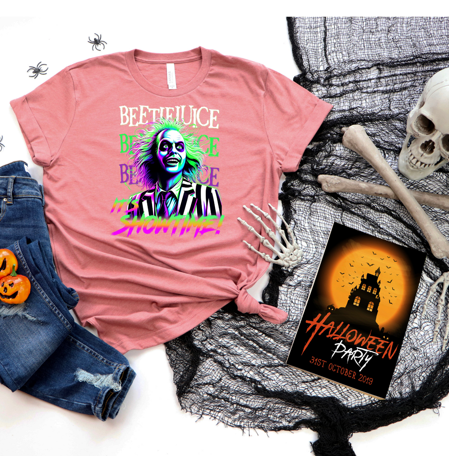 Beetlejuice “It’s Showtime” Halloween T-Shirt – Retro Horror Graphic Tee