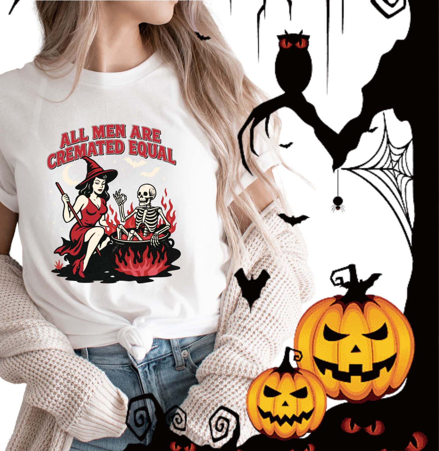 All Men Are Cremated Equal T-Shirt – Funny Witch Halloween Tee