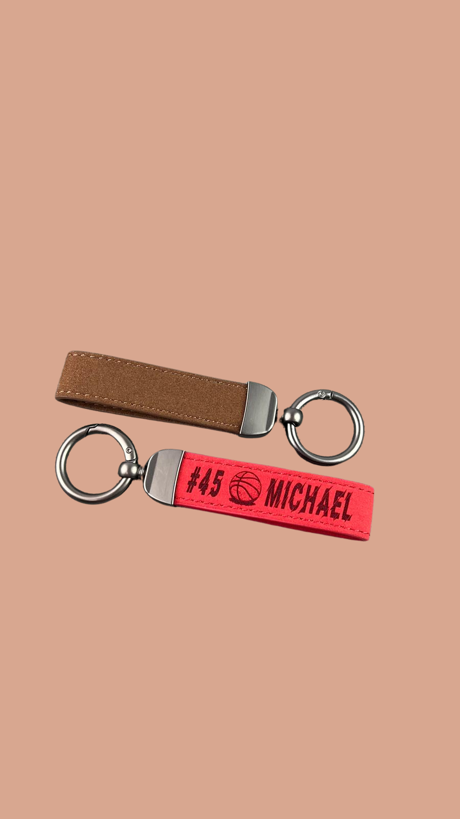 Personalized Basketball Keychain – Custom Engraved Leather Sports Gift