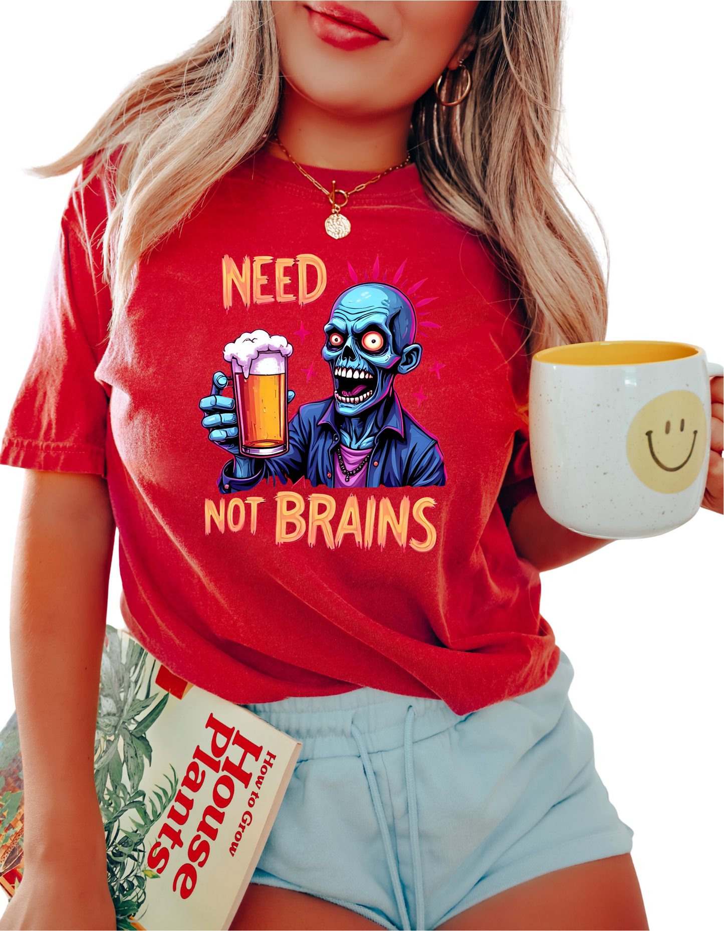 Zombie Beer T-Shirt – Funny “Need Not Brains” Halloween Graphic Tee