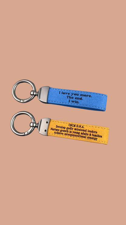 Customized Leather Keychain – Name, Quote, or Coordinates