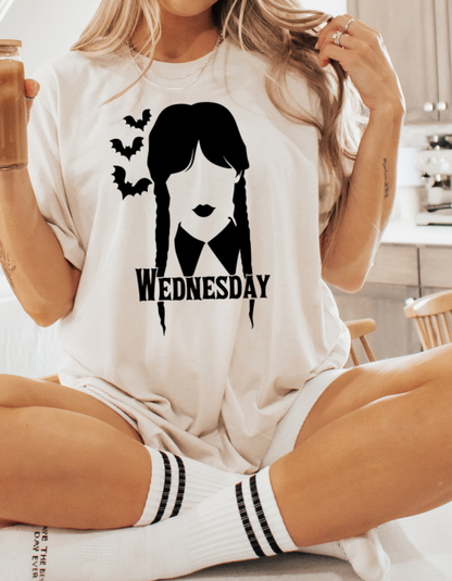 Wednesday Addams Halloween T-Shirt – Spooky Graphic Tee for Women