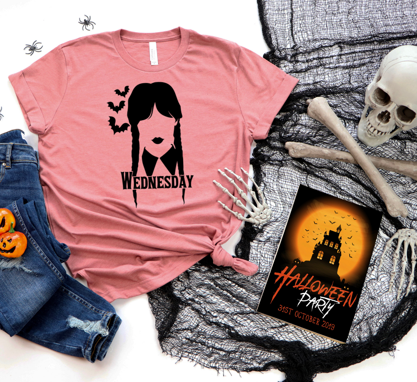 Wednesday Addams Halloween T-Shirt – Spooky Graphic Tee for Women