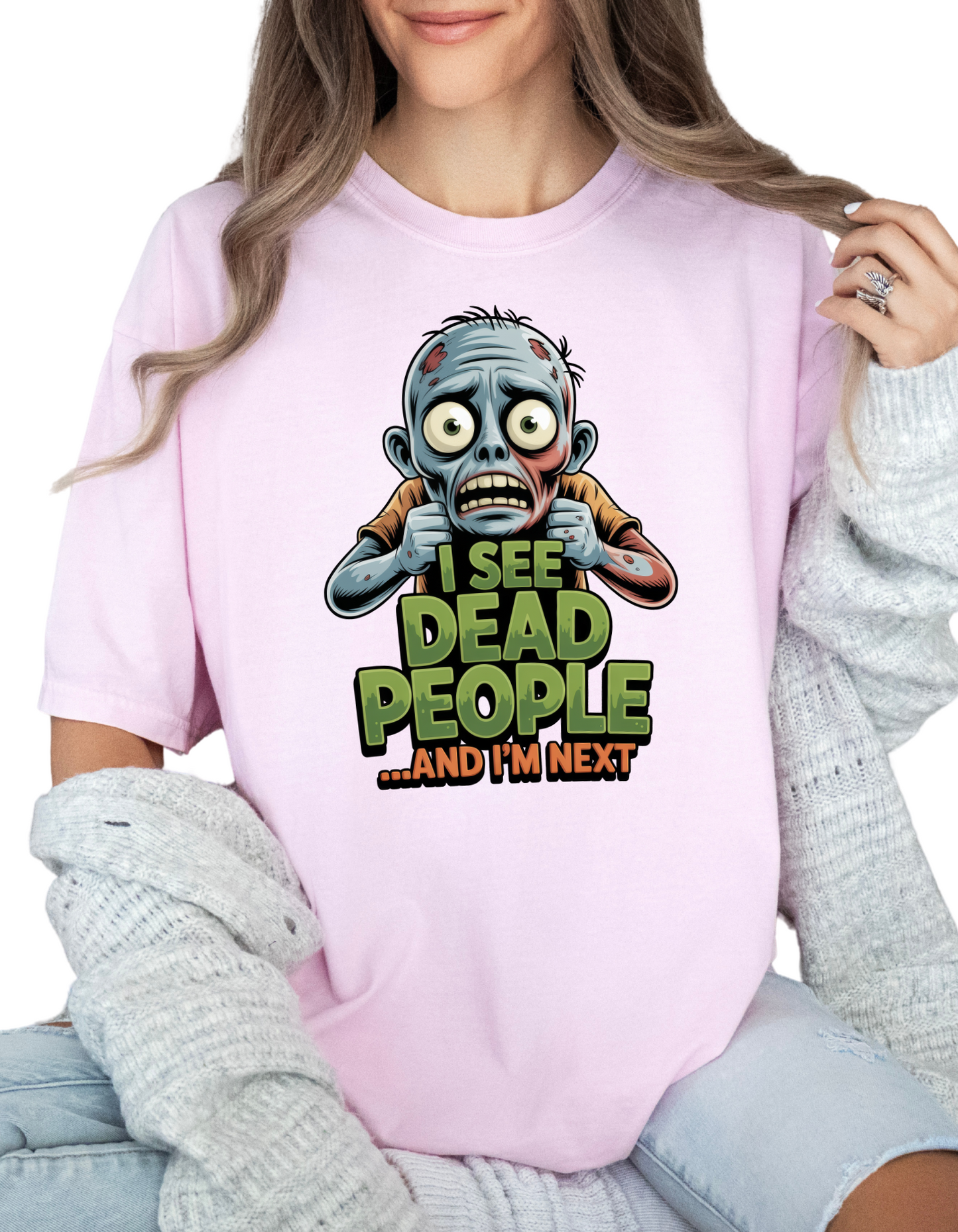Zombie T-Shirt – “I See Dead People… And I’m Next” Funny Halloween Tee