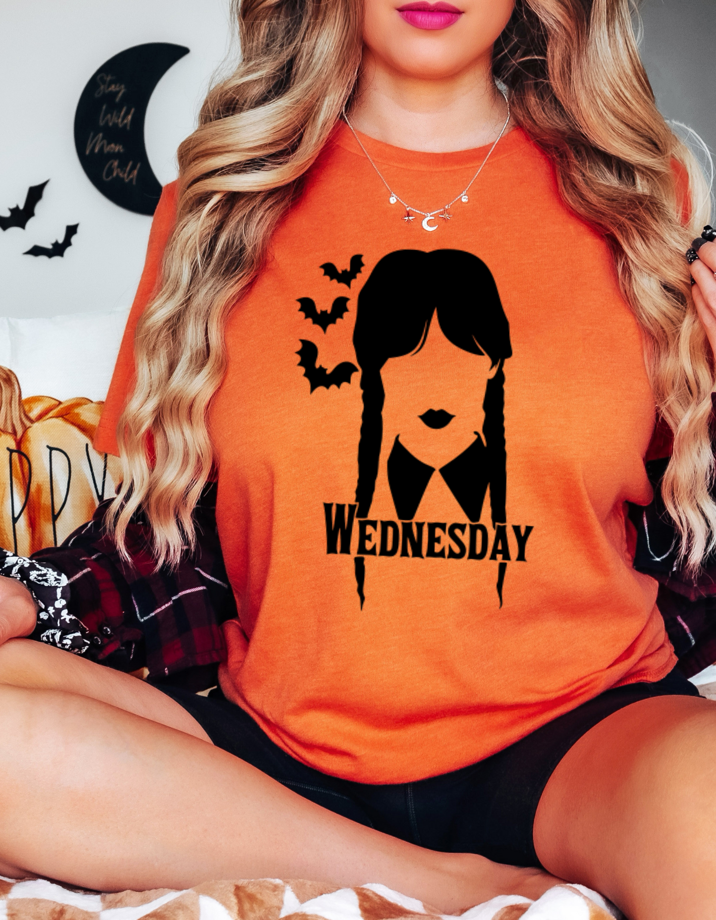 Wednesday Addams Halloween T-Shirt – Spooky Graphic Tee for Women