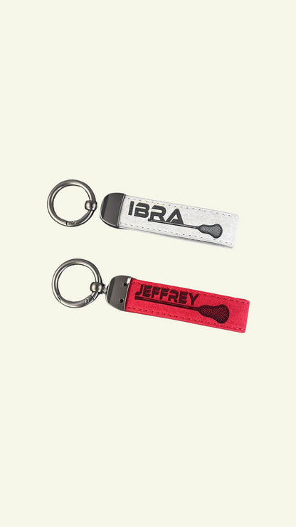 Lacrosse Keychain – Personalized Leather Engraved Name or Logo