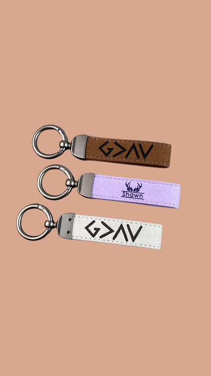 Customized Leather Keychain – Name, Quote, or Coordinates