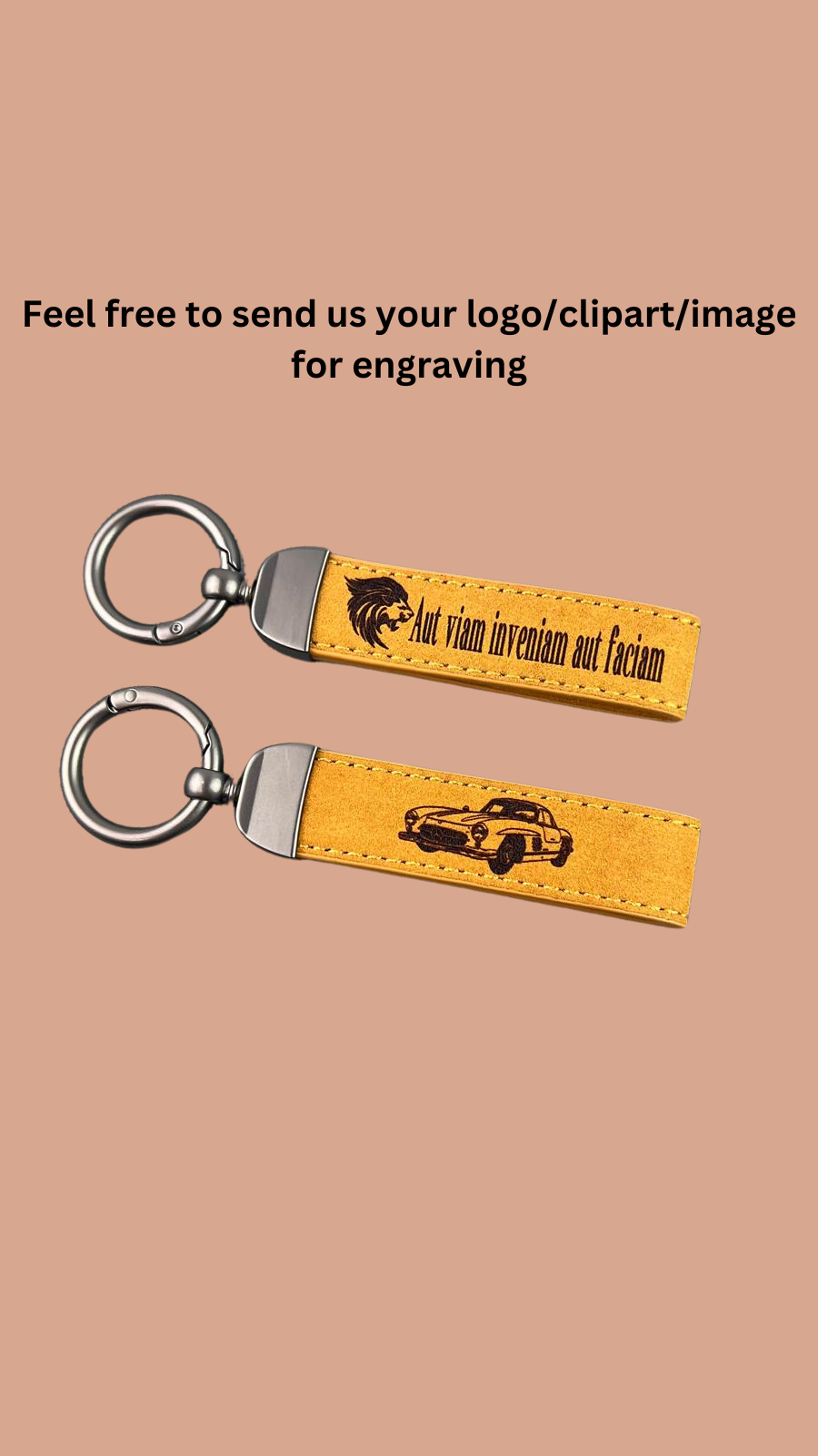 Customized Leather Keychain – Name, Quote, or Coordinates