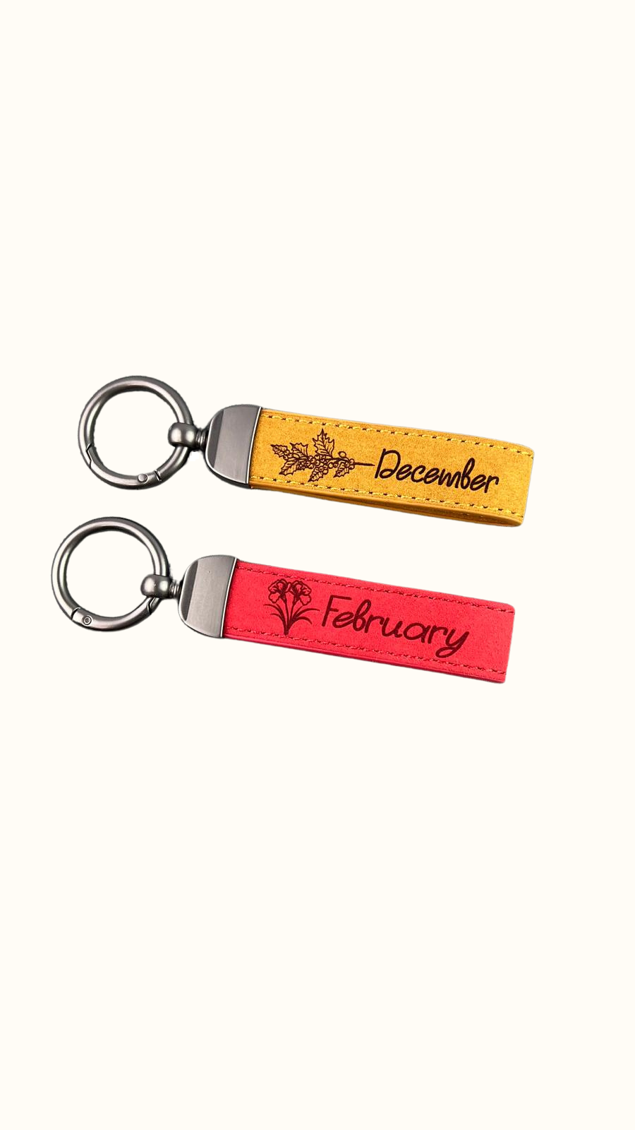 Birth Flower Keychain – Personalized Birthday Gift
