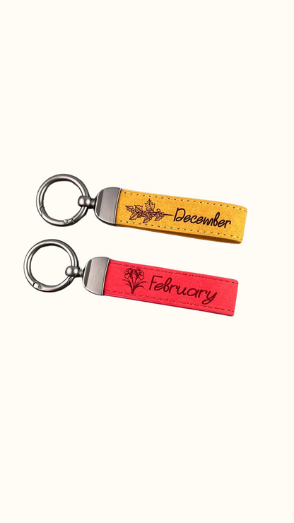 Birth Flower Keychain – Personalized Birthday Gift