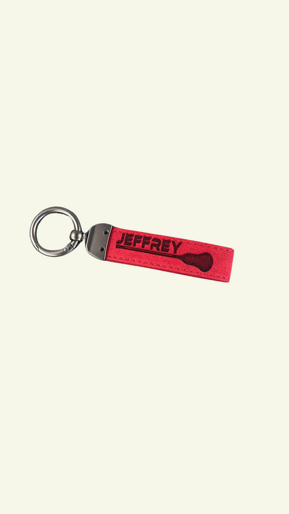 Lacrosse Keychain – Personalized Leather Engraved Name or Logo