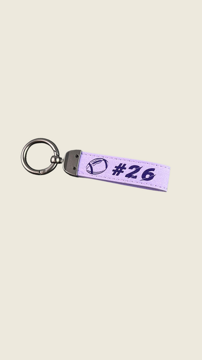 Personalized Football Keychain – Custom Engraved Leather Sports Gift