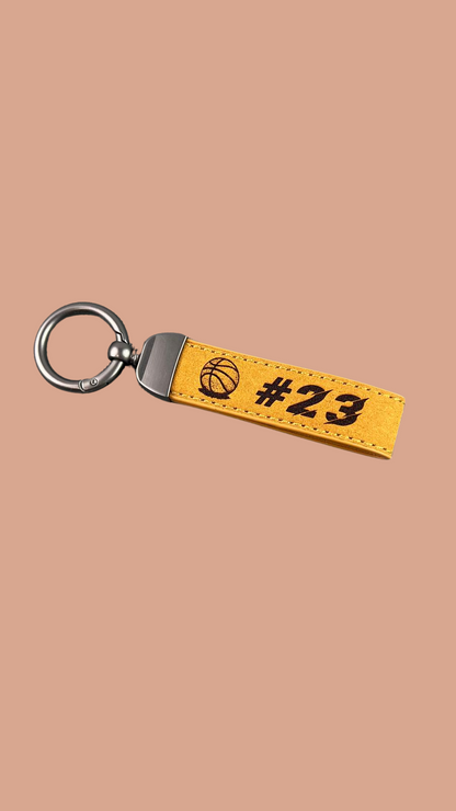 Personalized Basketball Keychain – Custom Engraved Leather Sports Gift