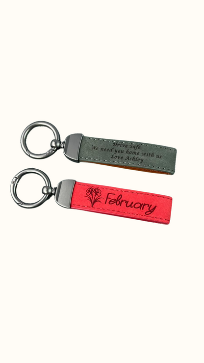 Birth Flower Keychain – Personalized Birthday Gift