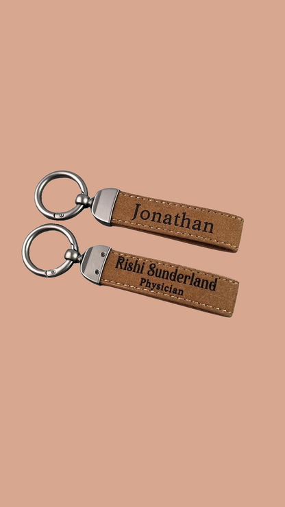 Customized Leather Keychain – Name, Quote, or Coordinates