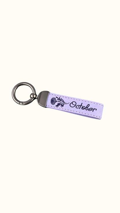 Birth Flower Keychain – Personalized Birthday Gift