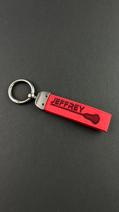 Lacrosse Stick Logo Personalized Keychain Lax Life Lacrosse Sports Team Logo Gift Lacrosse Sticks Acessory Custom Leather Lacrosse Keychains