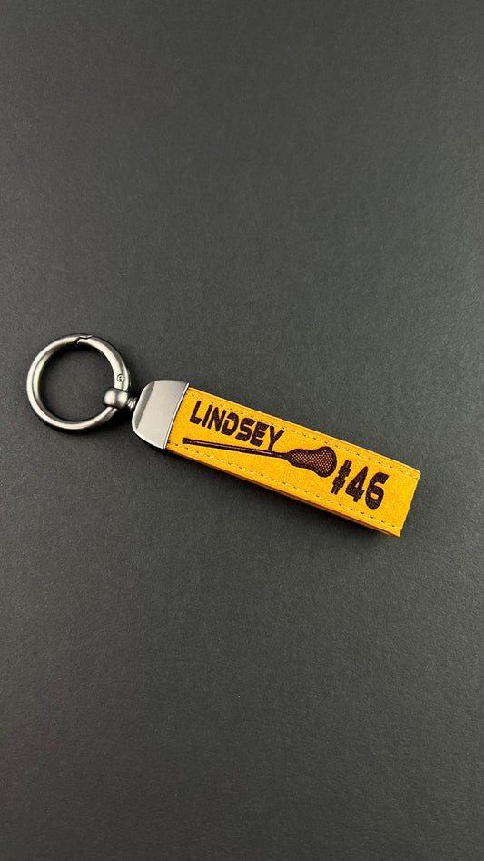 Lacrosse Stick Logo Personalized Keychain Lax Life Lacrosse Sports Team Logo Gift Lacrosse Sticks Acessory Custom Leather Lacrosse Keychains