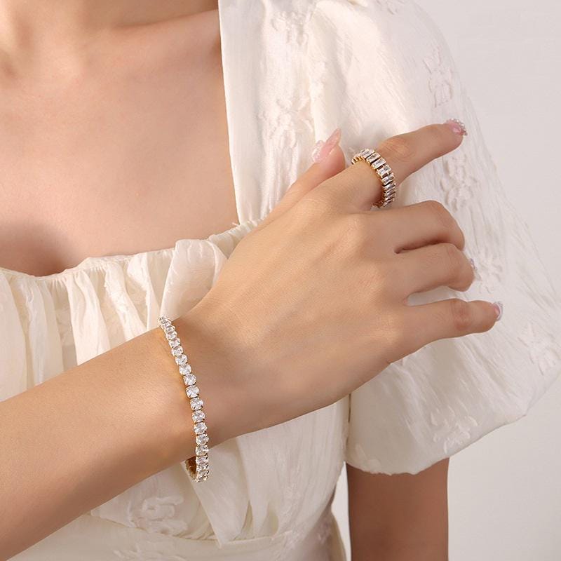 Unique Design Everyday Use Women Accessory Christmas Gift Natural Gem Tennis Bracelet Custom Color Wedding Gift Idea Woman Fashion Essential